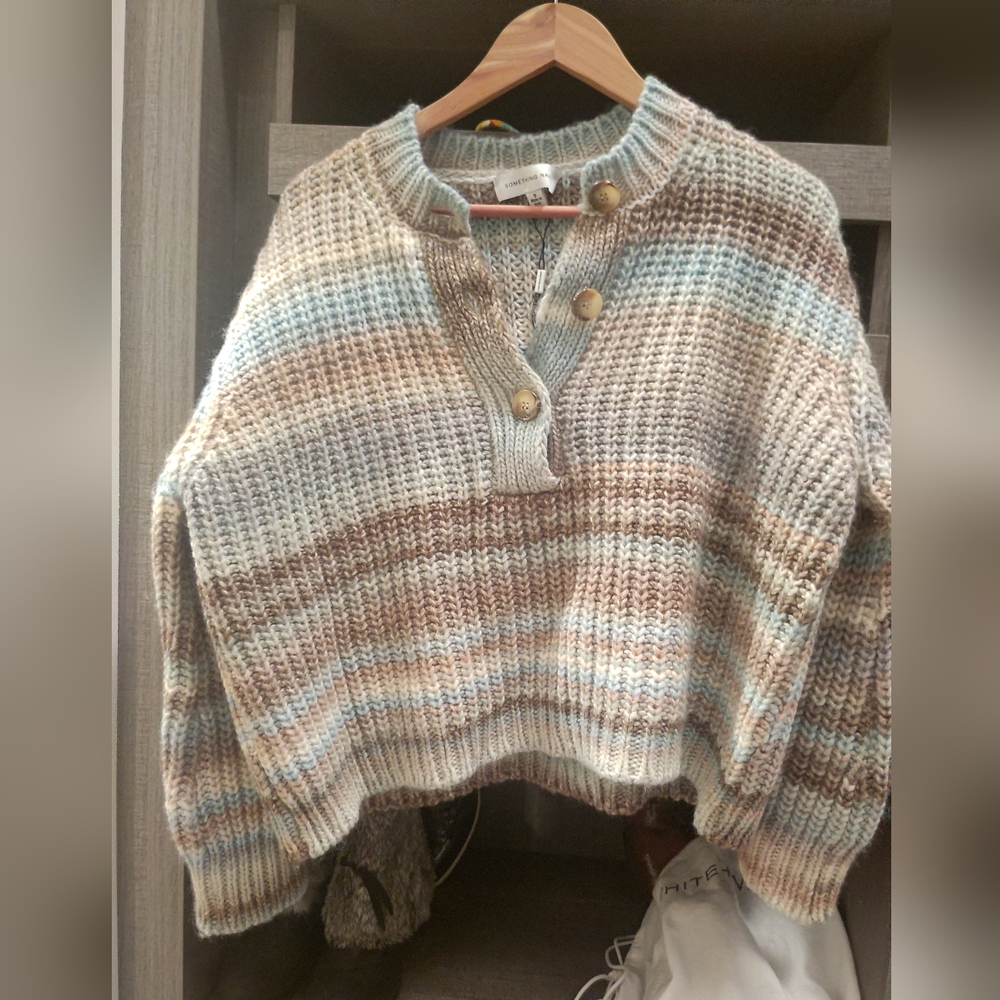 Something Navy Knit Sweater NWOT